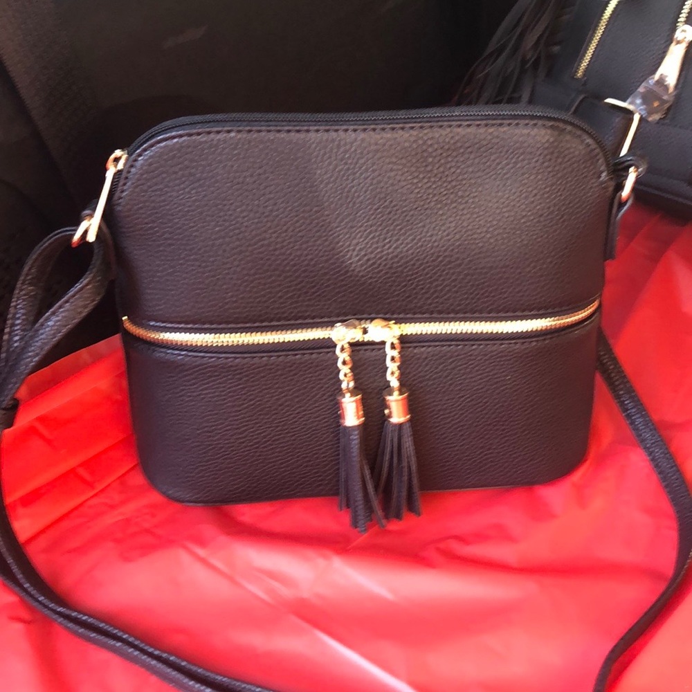 Black leather purse